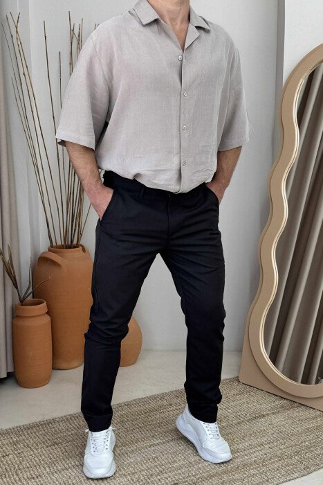 PANTALLONA KLASIKE NJË NGJYRËSHE PËR MESHKUJ NË NGJYRËN KAFE - KLAUDIO FASHION