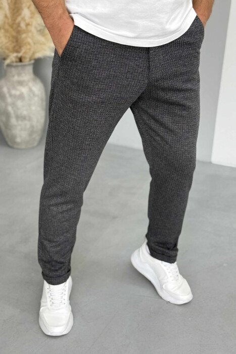 PANTALLLONA KLASIKE TË THJESHTA NJËNGJYRËSHE PËR MESHKUJ NË NGJYRËN BLU TË ERRËT - KLAUDIO FASHION