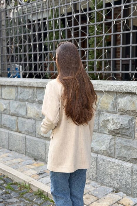 ONE COLOR CLASSIC SIMPLE WOMAN JACKET BEIGE/BEZHE - 3