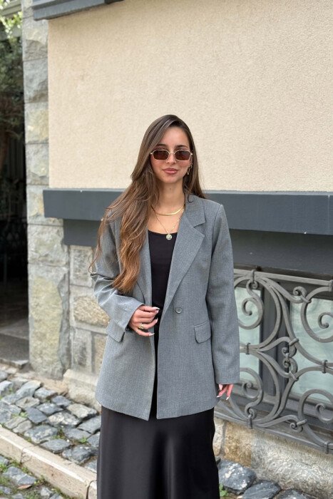 ONE COLOR CLASSIC SIMPLE WOMAN JACKET GREY/GRI - 1