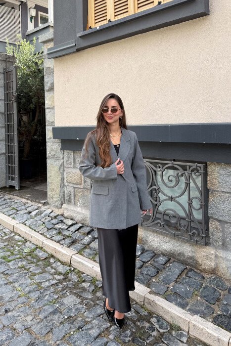 ONE COLOR CLASSIC SIMPLE WOMAN JACKET GREY/GRI - 2