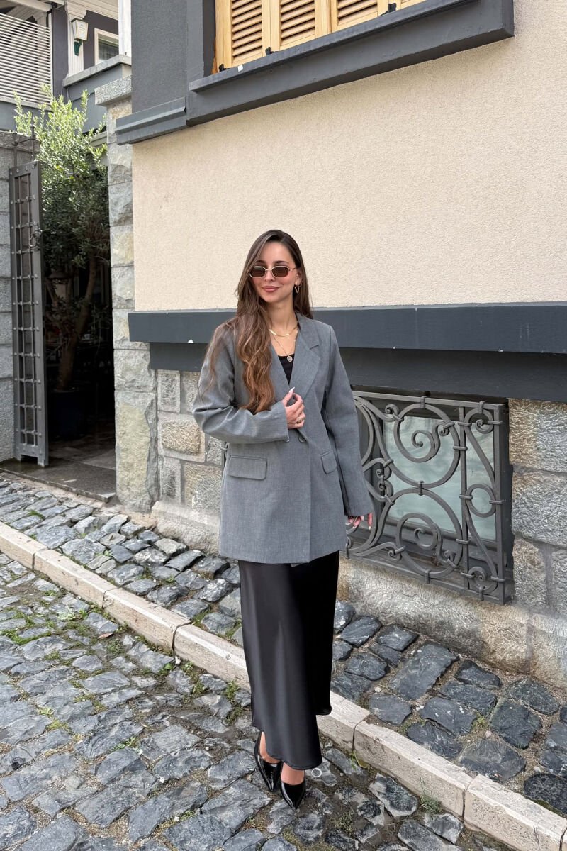 ONE COLOR CLASSIC SIMPLE WOMAN JACKET GREY/GRI - 2