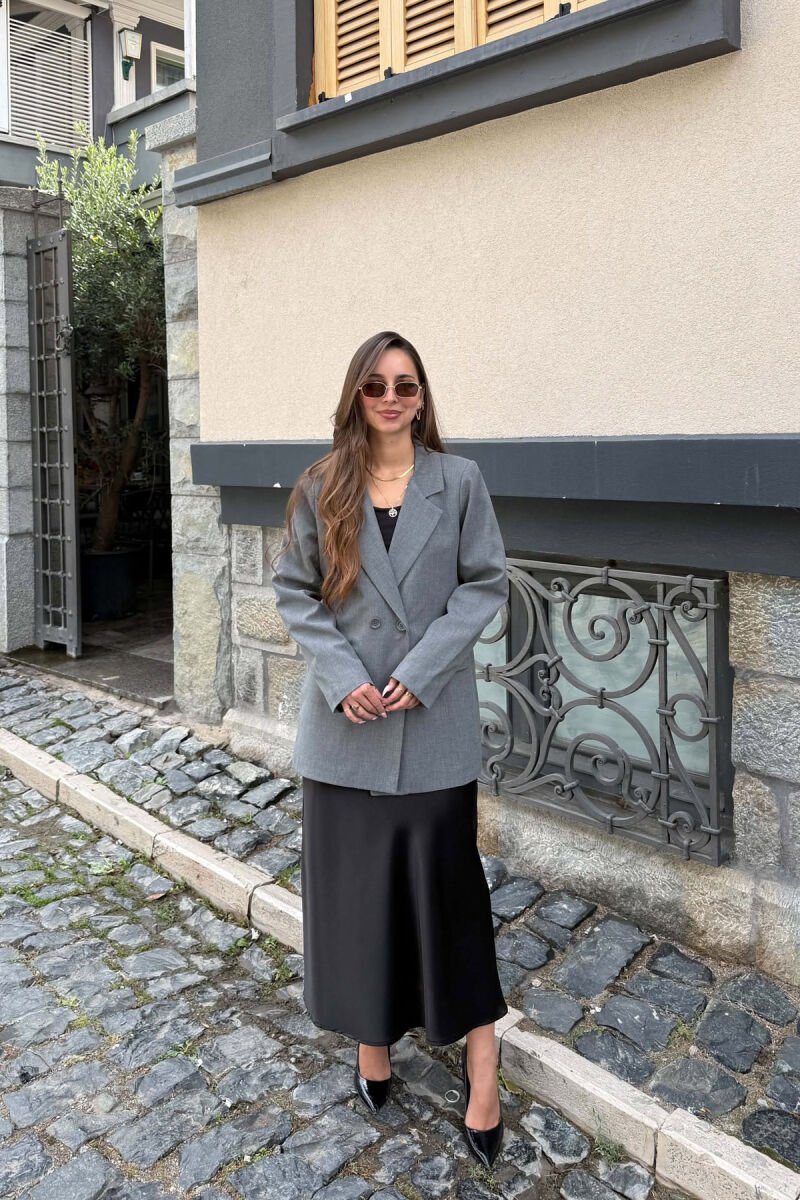 ONE COLOR CLASSIC SIMPLE WOMAN JACKET GREY/GRI - 4