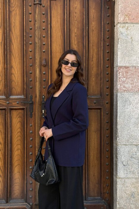 ONE COLOR CLASSIC SIMPLE WOMEN JACKET BLUE/BLU - 2