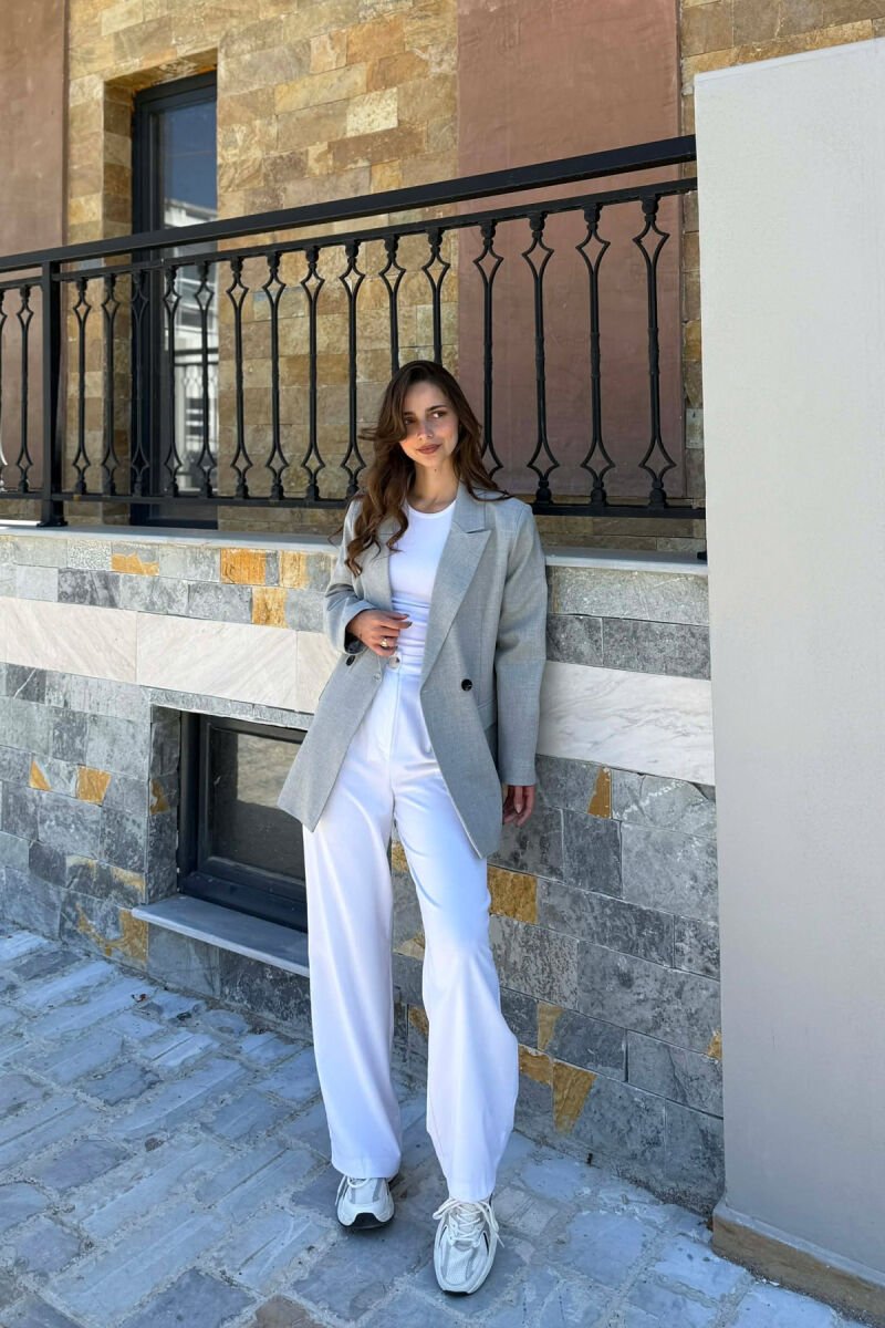 ONE COLOR CLASSIC SIMPLE WOMEN JACKET LIGHT GREY/GZ - 6