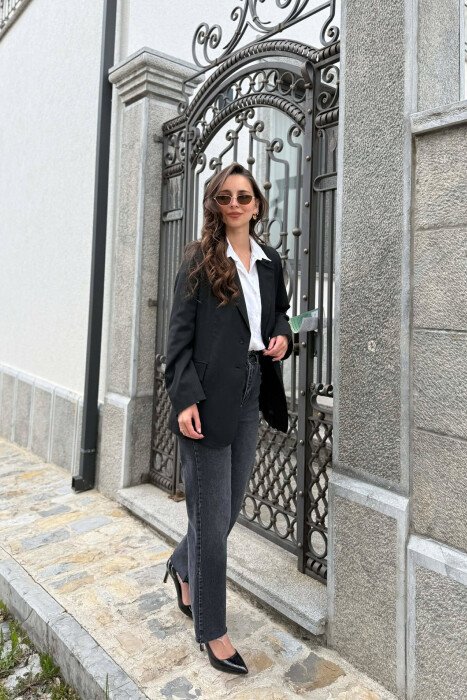 ONE COLOR CLASSIC WOMAN JACKET BLACK/ E ZEZE - 2