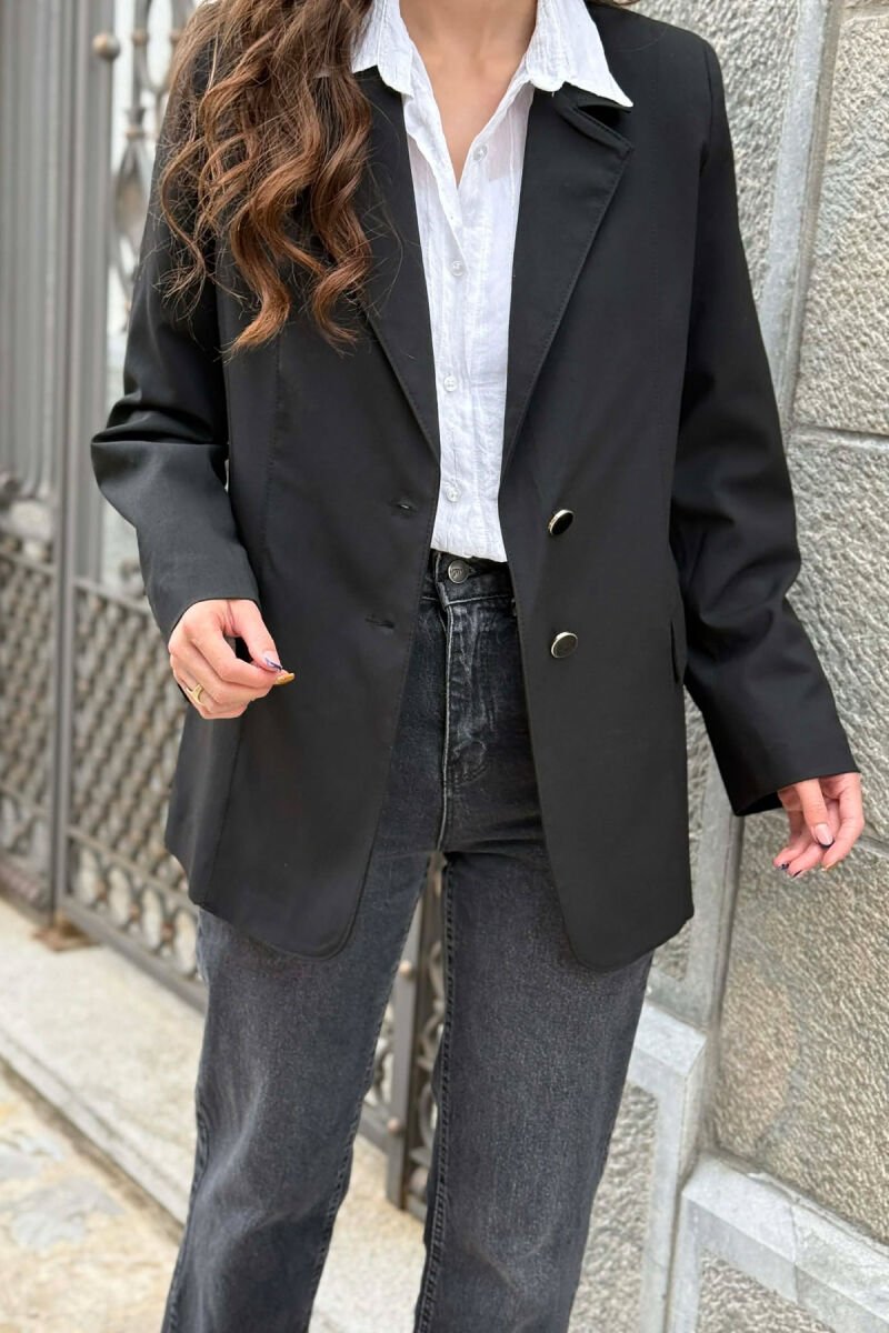 ONE COLOR CLASSIC WOMAN JACKET BLACK/ E ZEZE - 5