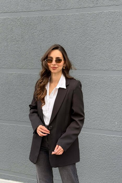 ONE COLOR CLASSIC WOMAN JACKET BLACK/ E ZEZE - 1