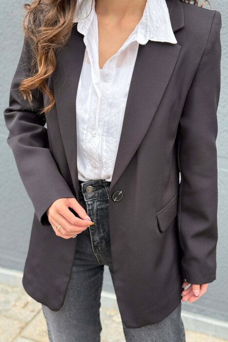 ONE COLOR CLASSIC WOMAN JACKET BLACK/ E ZEZE - 3