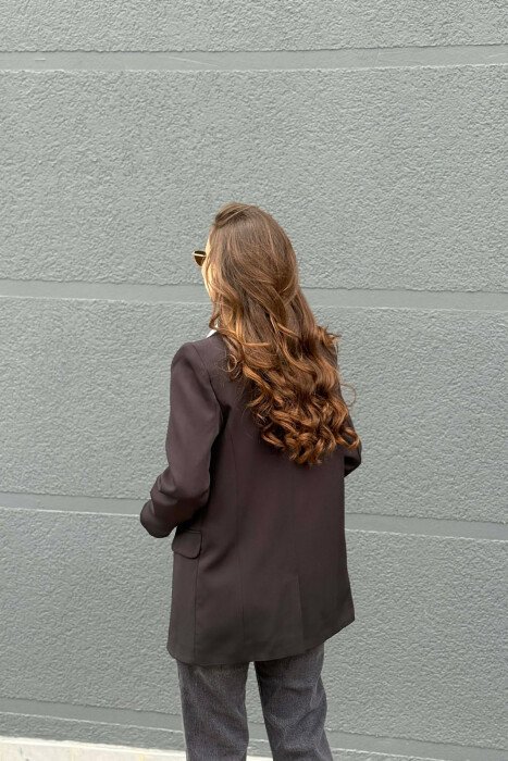 ONE COLOR CLASSIC WOMAN JACKET BLACK/ E ZEZE - 4