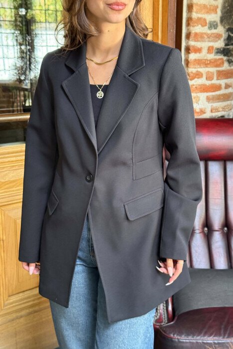 ONE COLOR CLASSIC WOMAN JACKET BLACK/ E ZEZE - 4