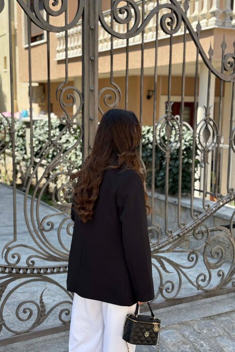 ONE COLOR CLASSIC WOMAN JACKET BLACK/ E ZEZE - 4