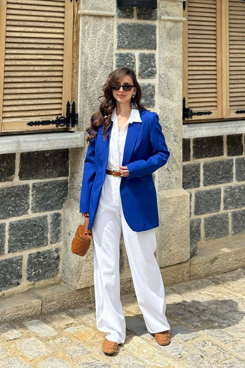 ONE COLOR CLASSIC WOMAN JACKET BLUE/BLU - 1