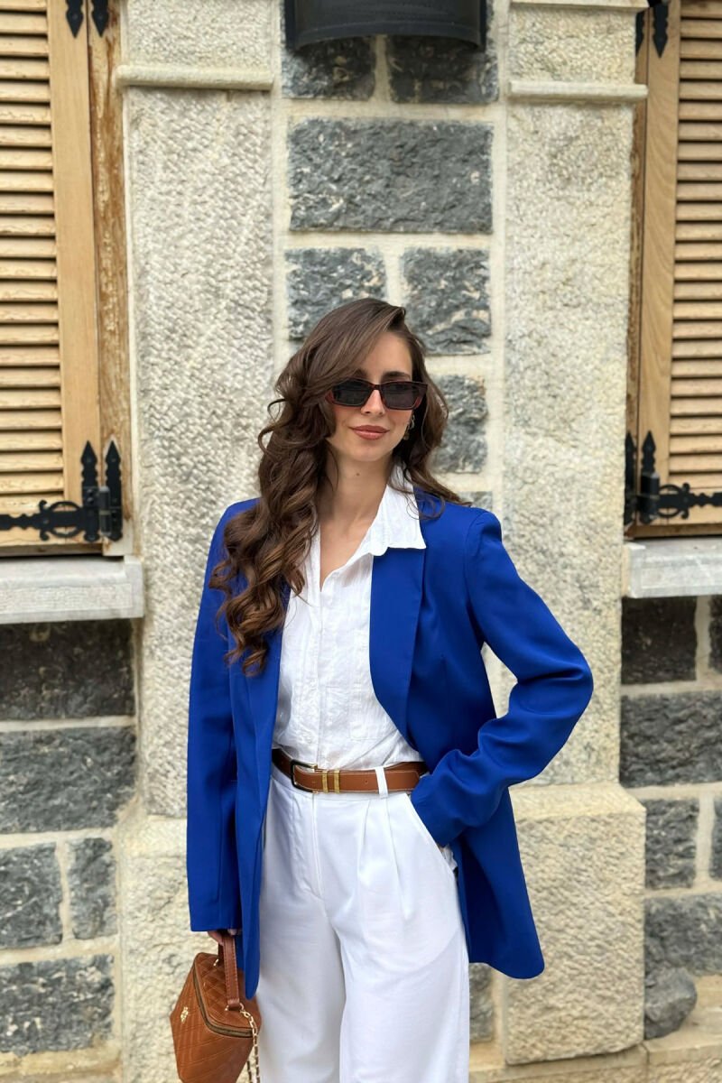 ONE COLOR CLASSIC WOMAN JACKET BLUE/BLU - 3