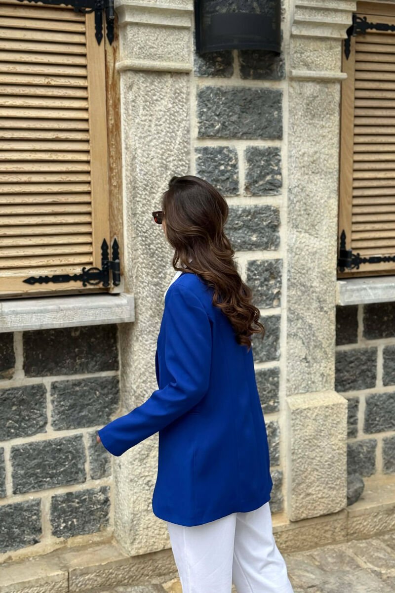 ONE COLOR CLASSIC WOMAN JACKET BLUE/BLU - 4