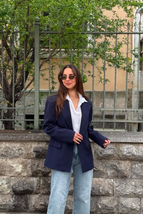 ONE COLOR CLASSIC WOMAN JACKET BLUE/BLU - 2