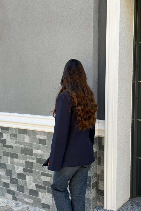 ONE COLOR CLASSIC WOMAN JACKET BLUE/BLU - 4
