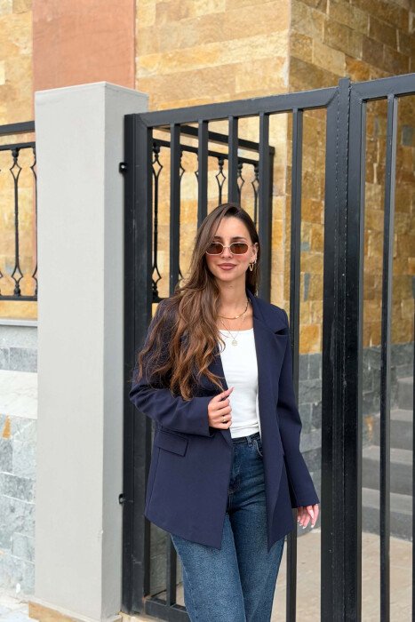 ONE COLOR CLASSIC WOMAN JACKET BLUE/BLU 