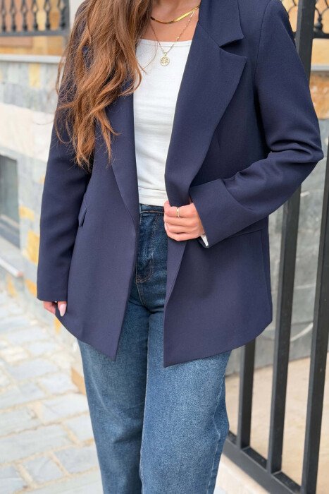 ONE COLOR CLASSIC WOMAN JACKET BLUE/BLU - 2