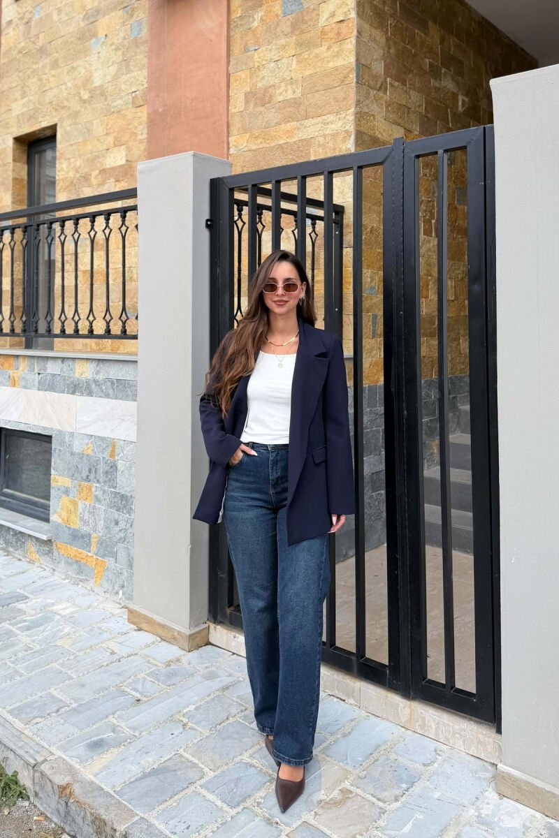 ONE COLOR CLASSIC WOMAN JACKET BLUE/BLU - 4