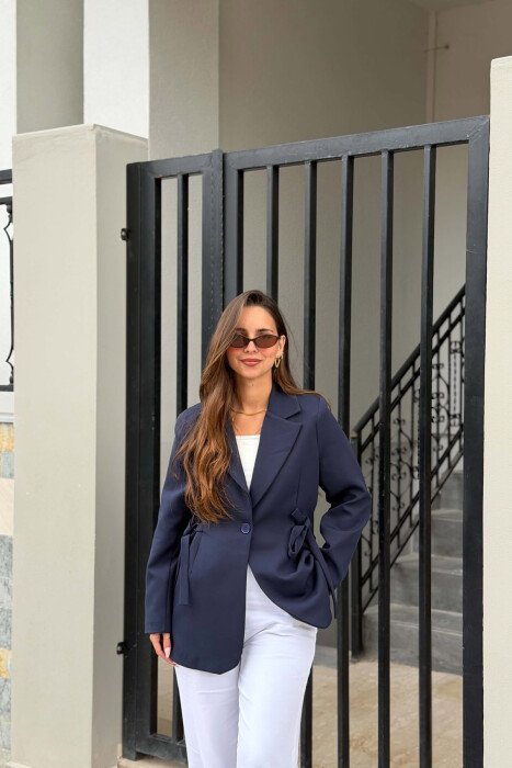 ONE COLOR CLASSIC WOMAN JACKET BLUE/BLU - 3