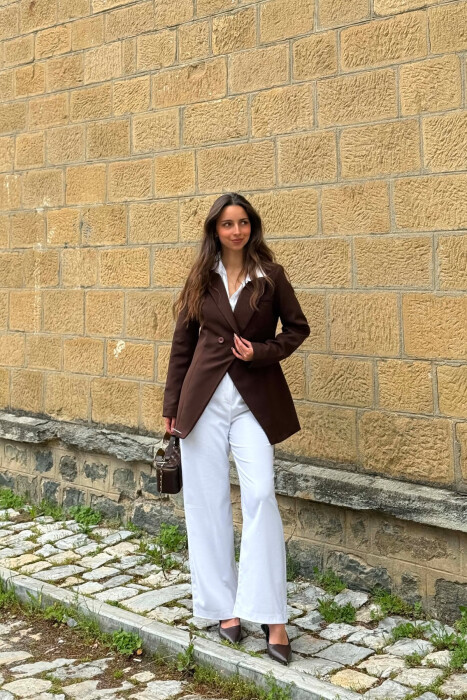 ONE COLOR CLASSIC WOMAN JACKET BROWN/KAFE - KLAUDIO FASHION