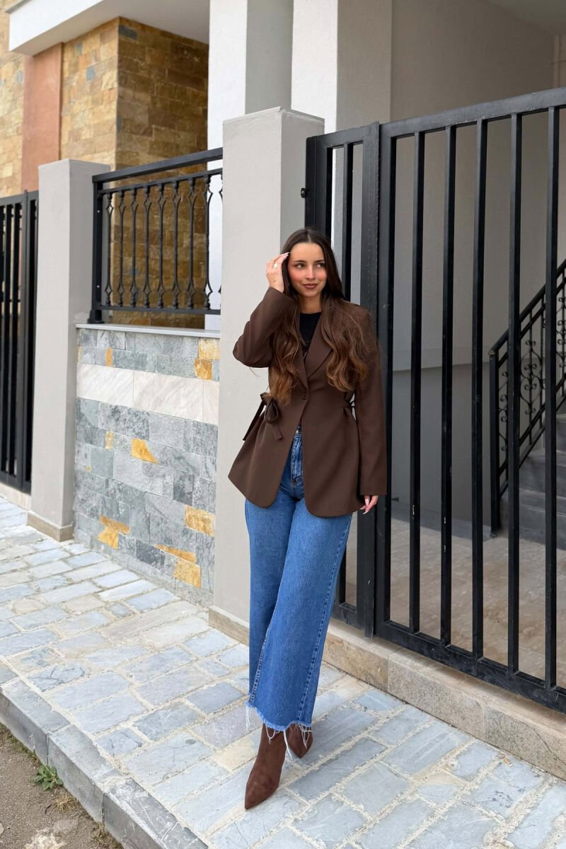ONE COLOR CLASSIC WOMAN JACKET BROWN/KAFE - 2