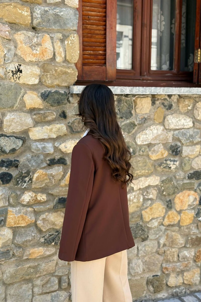 ONE COLOR CLASSIC WOMAN JACKET BROWN/KAFE - 2
