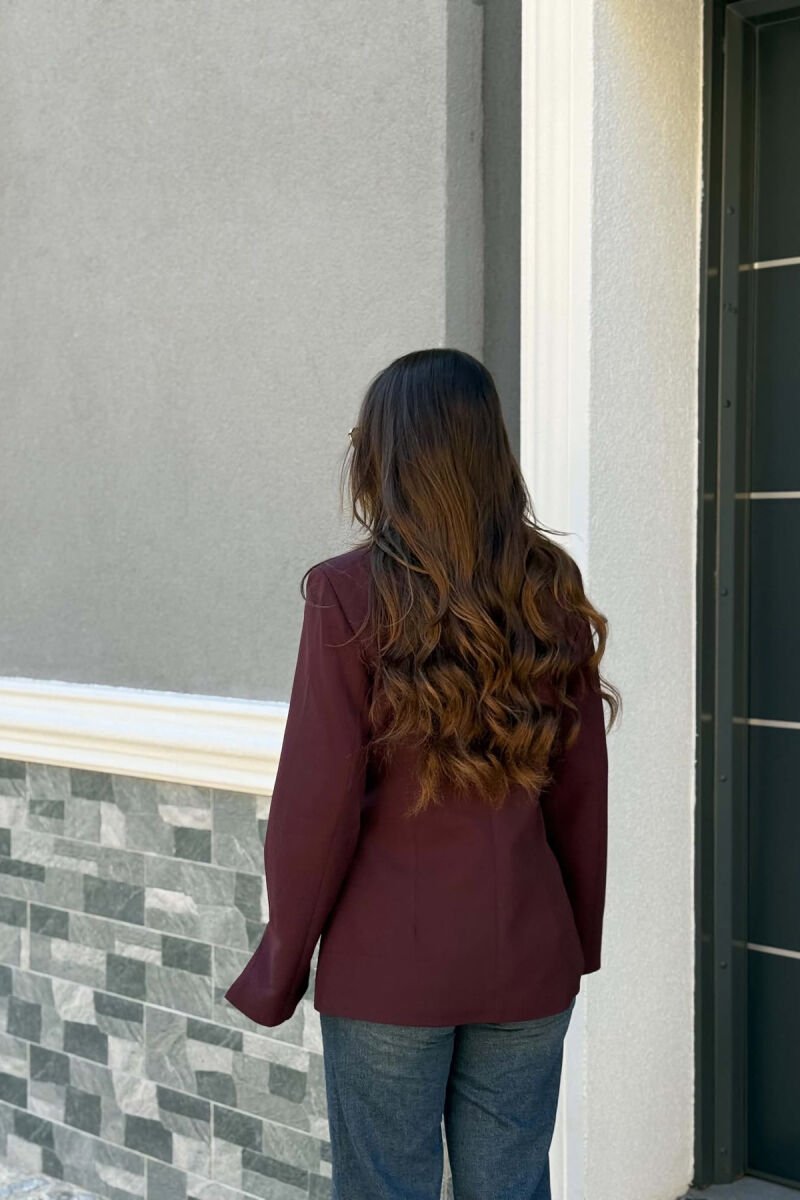 ONE COLOR CLASSIC WOMAN JACKET BURGUNDY/VISHNJE - 5