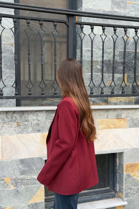 ONE COLOR CLASSIC WOMAN JACKET BURGUNDY/VISHNJE - 2