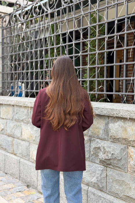 ONE COLOR CLASSIC WOMAN JACKET BURGUNDY/VISHNJE - 4