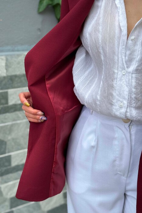 ONE COLOR CLASSIC WOMAN JACKET CHERRY/ QERSHI - 2