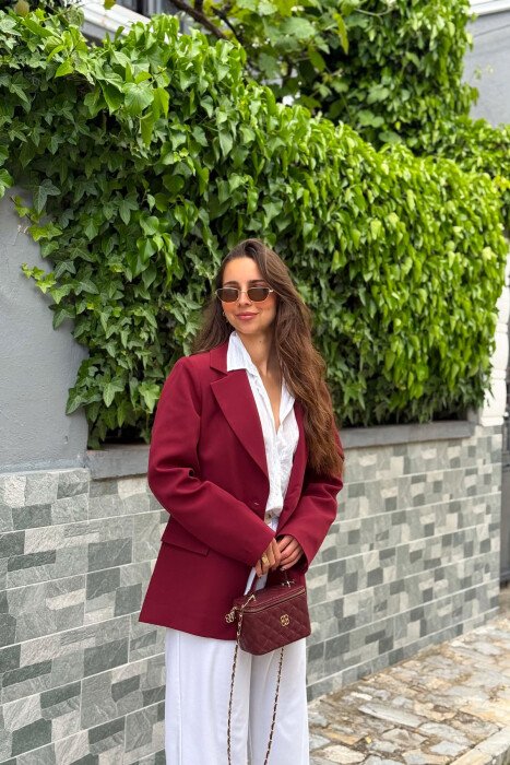 ONE COLOR CLASSIC WOMAN JACKET CHERRY/ QERSHI - 5
