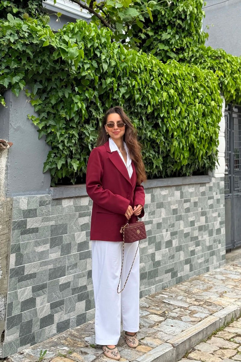 ONE COLOR CLASSIC WOMAN JACKET CHERRY/ QERSHI - 7