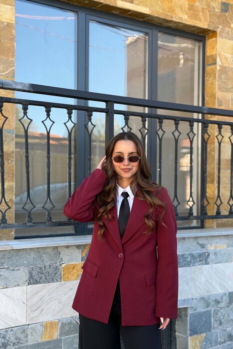 ONE COLOR CLASSIC WOMAN JACKET CHERRY/ QERSHI - 3