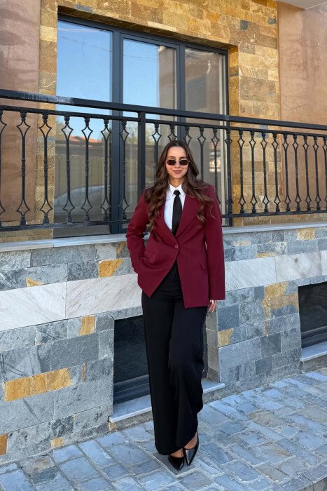 ONE COLOR CLASSIC WOMAN JACKET CHERRY/ QERSHI 