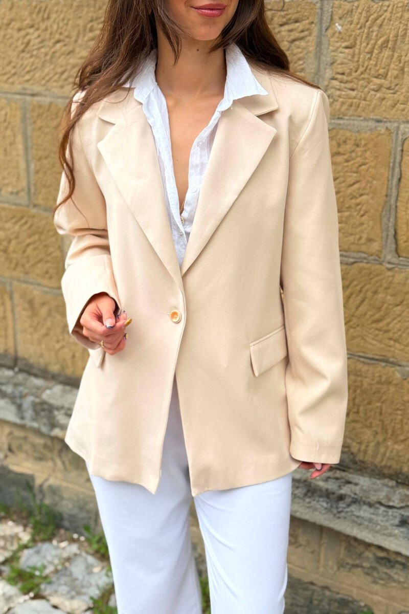 ONE COLOR CLASSIC WOMAN JACKET CREAM/KREM - 8