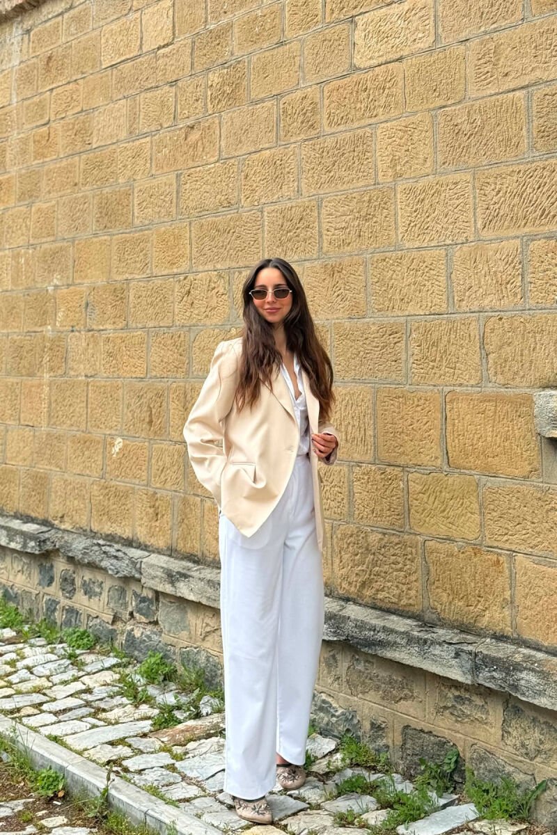 ONE COLOR CLASSIC WOMAN JACKET CREAM/KREM - 10