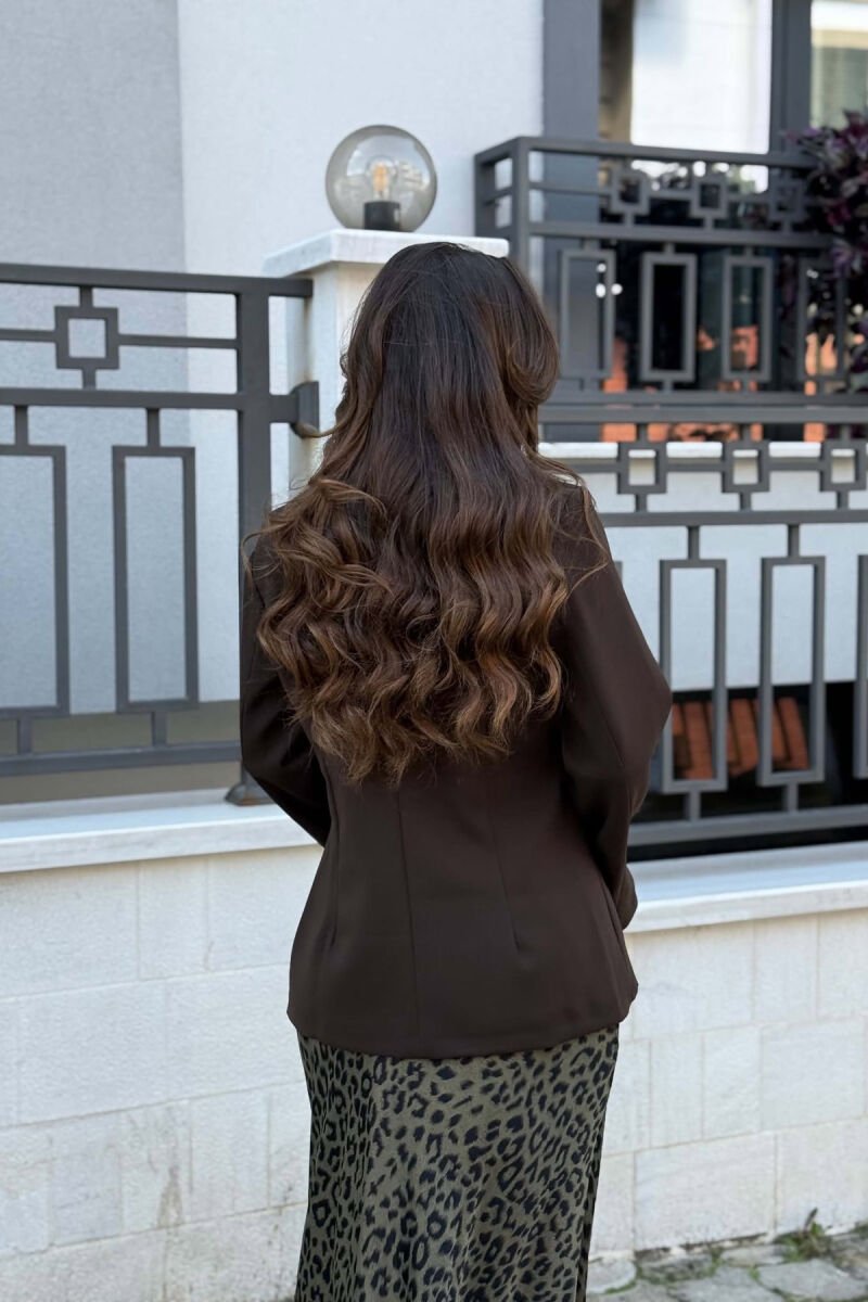 ONE COLOR CLASSIC WOMAN JACKET DARK BROWN/KAE - 3