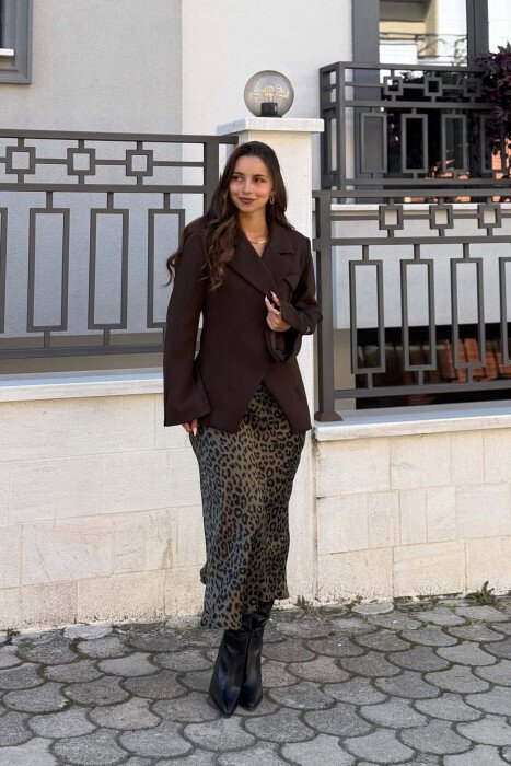 ONE COLOR CLASSIC WOMAN JACKET DARK BROWN/KAE - 4