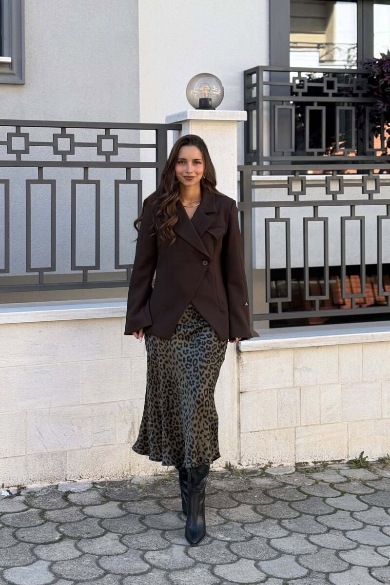 ONE COLOR CLASSIC WOMAN JACKET DARK BROWN/KAE - 5