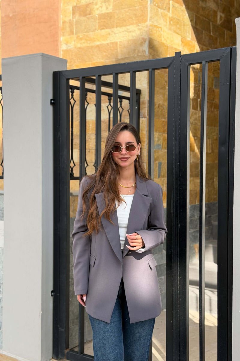 ONE COLOR CLASSIC WOMAN JACKET DARK GREY/GEE - 1