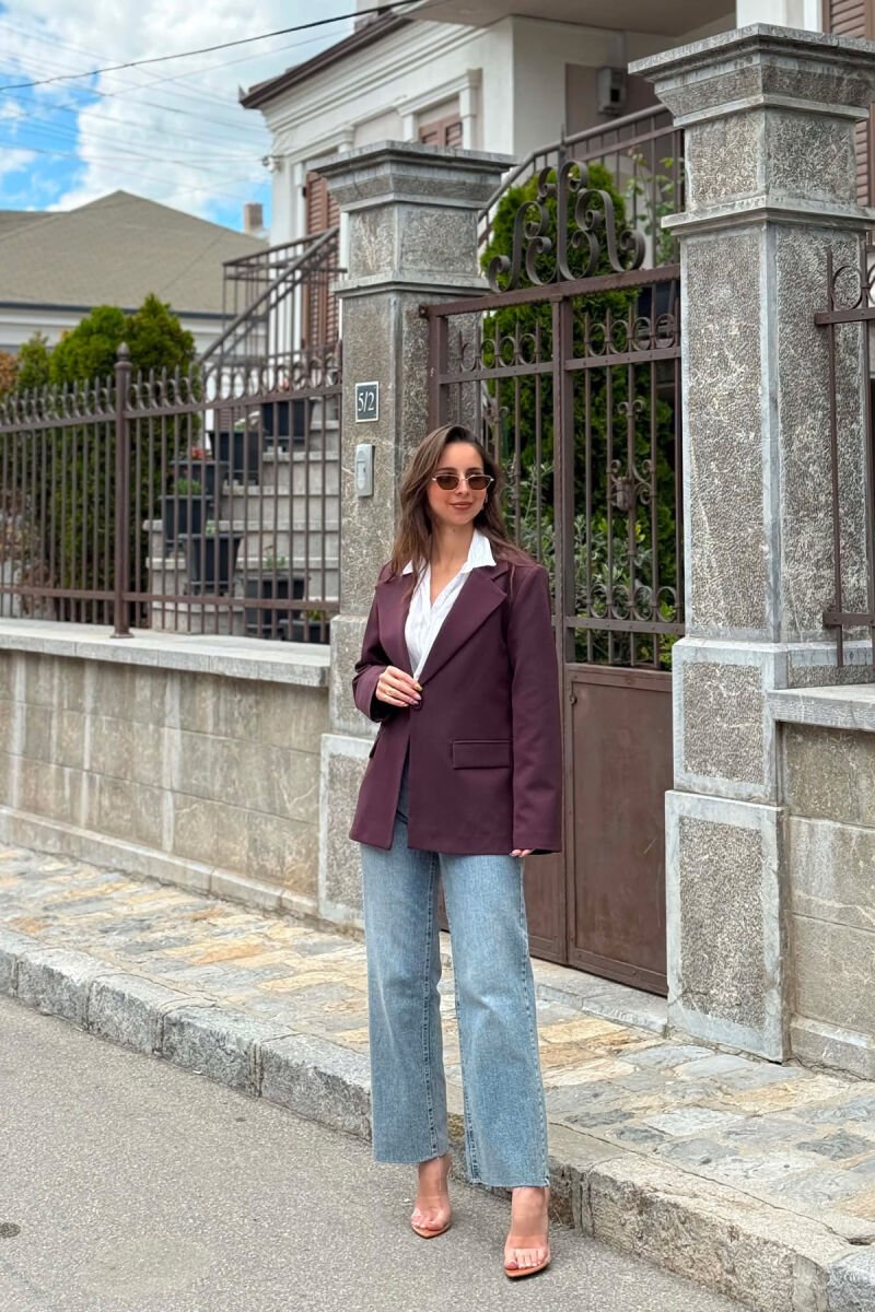 ONE COLOR CLASSIC WOMAN JACKET DARK PURPLE/LEJLA ERRET - 1