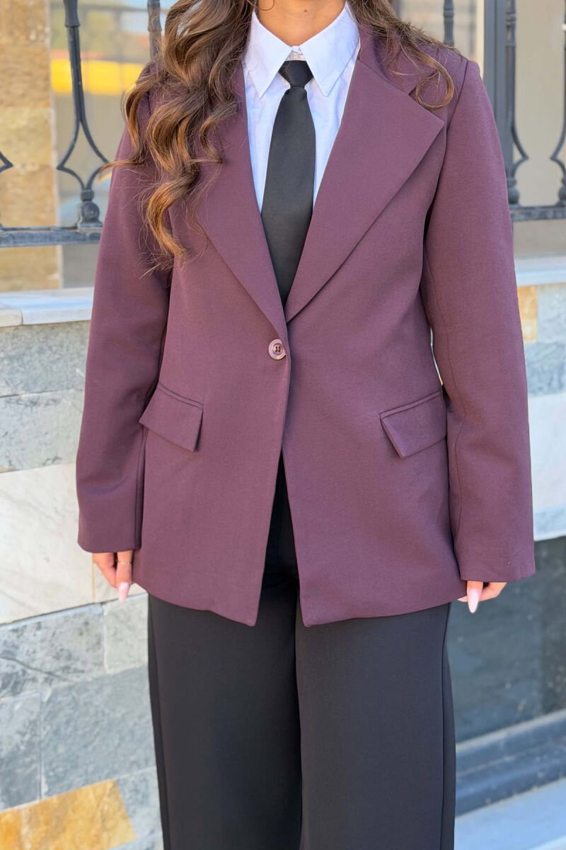 ONE COLOR CLASSIC WOMAN JACKET DARK PURPLE/LEJLA ERRET - 2
