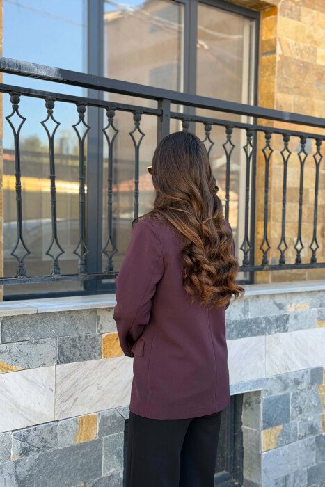 ONE COLOR CLASSIC WOMAN JACKET DARK PURPLE/LEJLA ERRET - 4