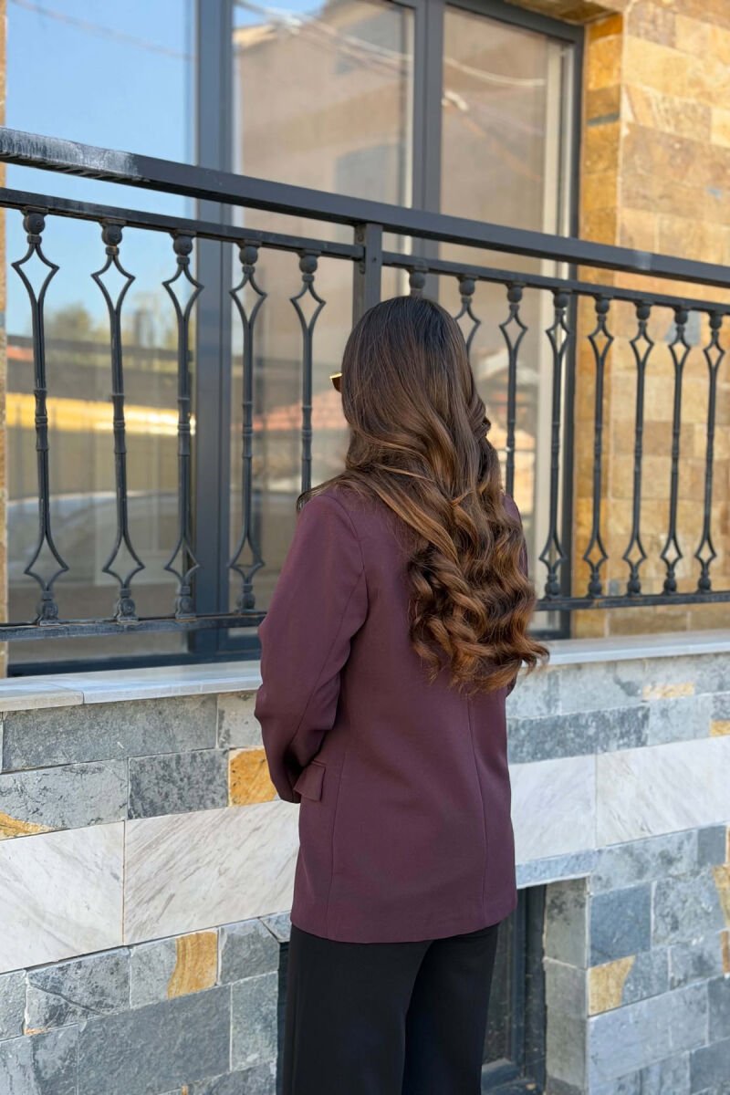ONE COLOR CLASSIC WOMAN JACKET DARK PURPLE/LEJLA ERRET - 4