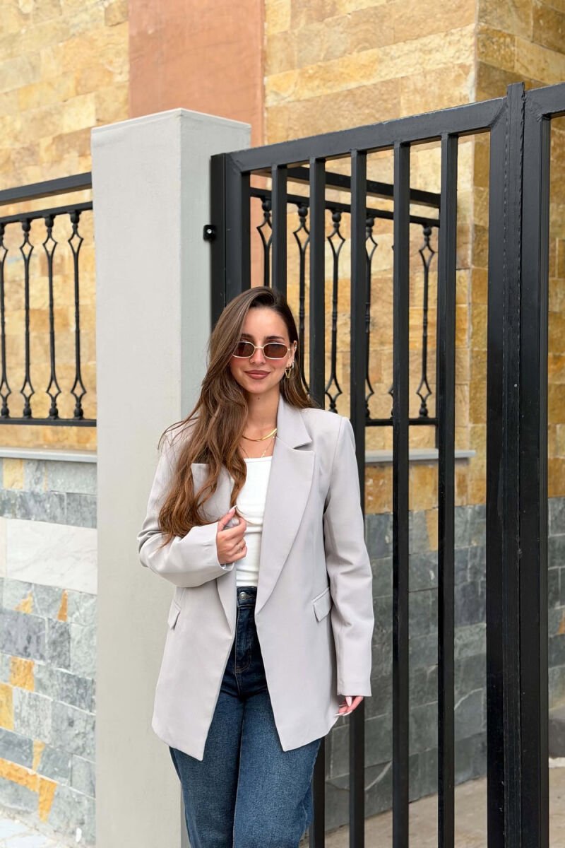 ONE COLOR CLASSIC WOMAN JACKET GREY/GRI - 1