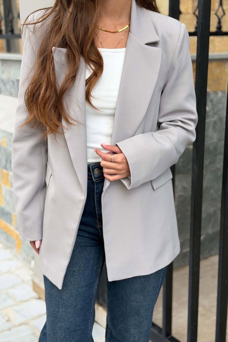 ONE COLOR CLASSIC WOMAN JACKET GREY/GRI - 2