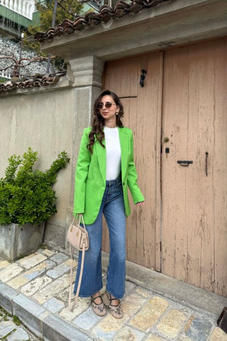 ONE COLOR CLASSIC WOMAN JACKET LIGHT GREEN/JEZB 