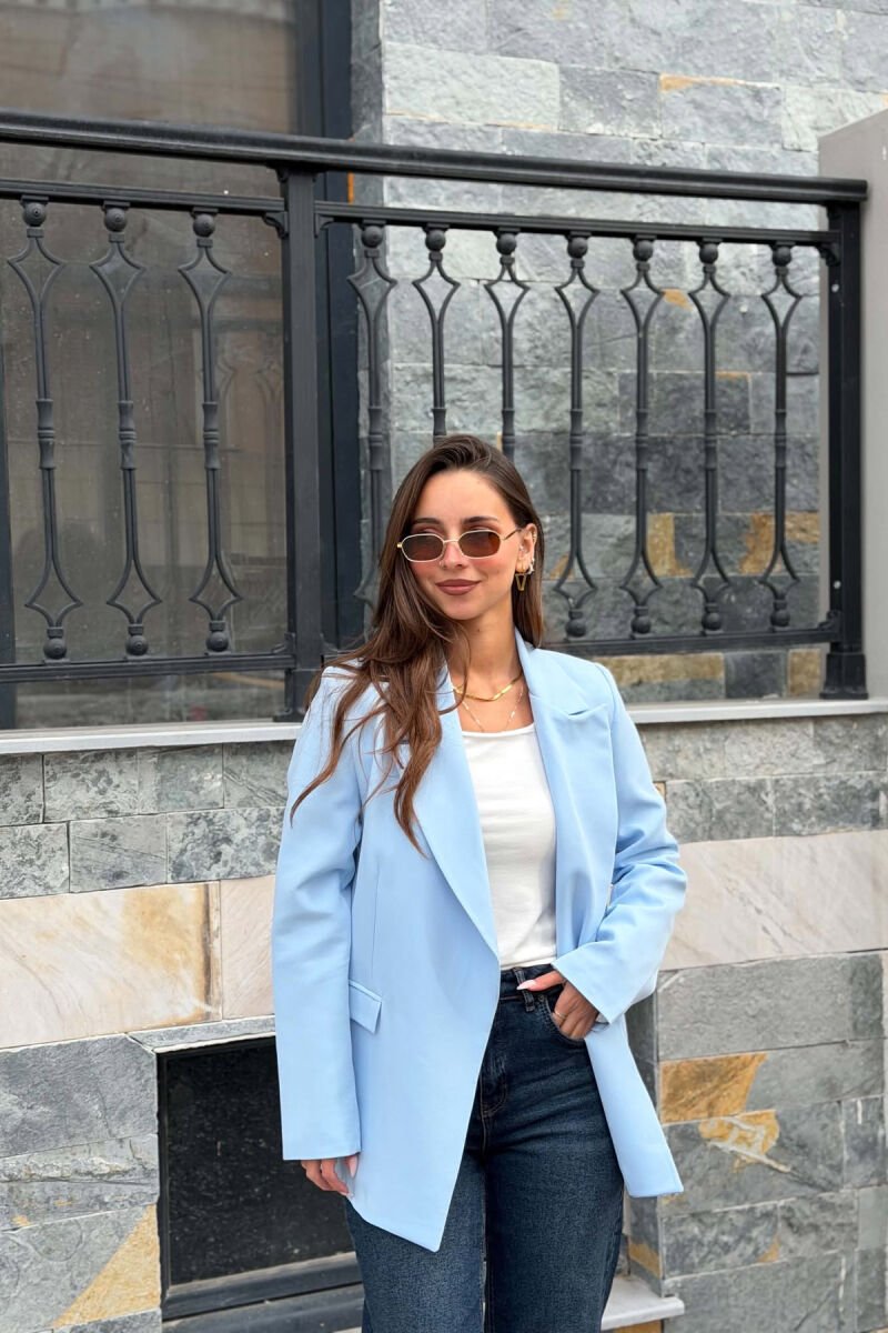ONE COLOR CLASSIC WOMAN JACKET LIGHTBLUE/BZ - 1